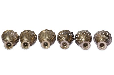 Lot 99 - * A SET OF SIX WHITE METAL CUP HOLDERS (ZARF)