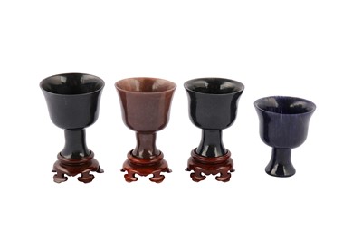 Lot 208 - Four Chinese hardstone stem cups.