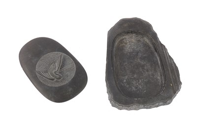 Lot 216 - A Chinese bronze iron and an inkstone