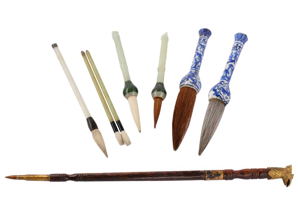 Lot 258 - A collection of Chinese calligraphy brushes.
