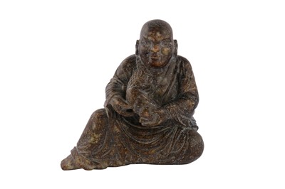Lot 256 - A Chinese soapstone luohan.