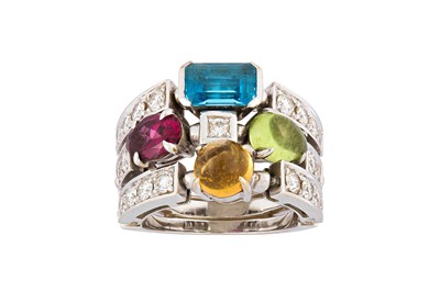 Lot 60 - A diamond and gem-set 'Allegra' ring, by Bulgari