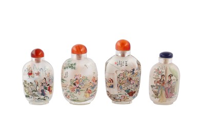 Lot 224 - A collection of four Chinese inside-painted glass snuff bottles.