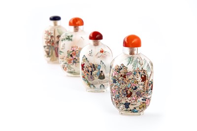 Lot 224 - A collection of four Chinese inside-painted glass snuff bottles.