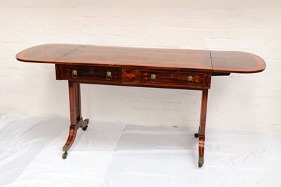 Lot 777 - A Regency rosewood and marquetry inlaid sofa table