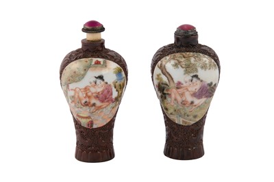 Lot 233 - A pair of Chinese famille rose snuff bottles.