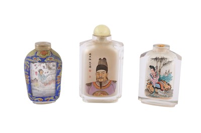 Lot 237 - Three Chinese inside-painted glass snuff bottles.