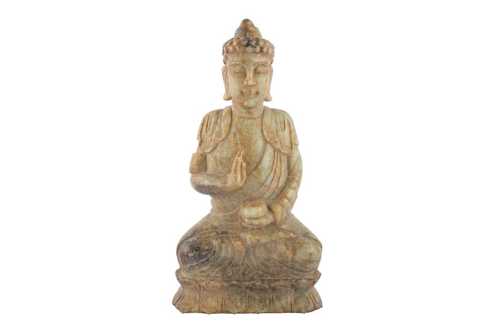 Lot 249 - A Chinese jade buddha.