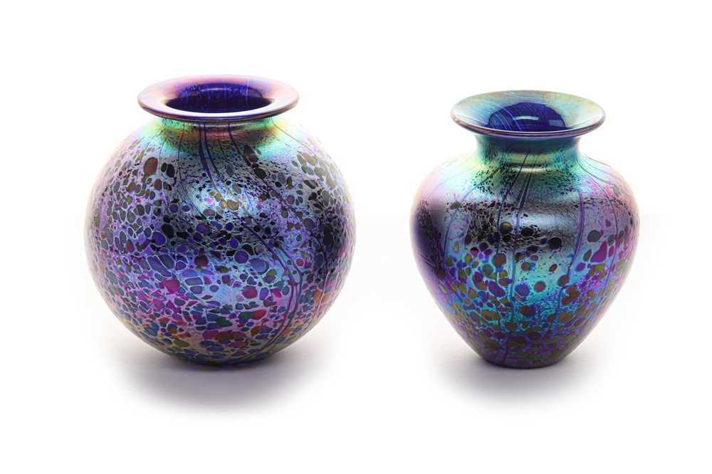 Lot 92 - Two Isle of Wight vases by Michael Harris