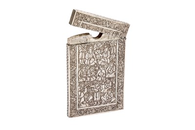 Lot 363 - AN ENGRAVED SILVER MATCHES CASE
