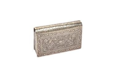 Lot 366 - AN ENGRAVED SILVER BOX