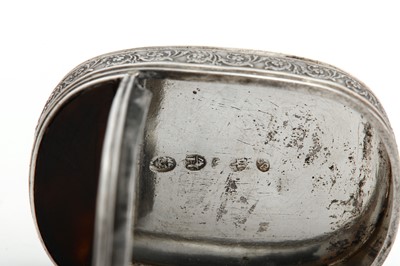 Lot 58 - An early 19th century Norwegian silver and tortoiseshell snuff box, Bergen 1835 probably by Peder Schrøder (active from 1818)