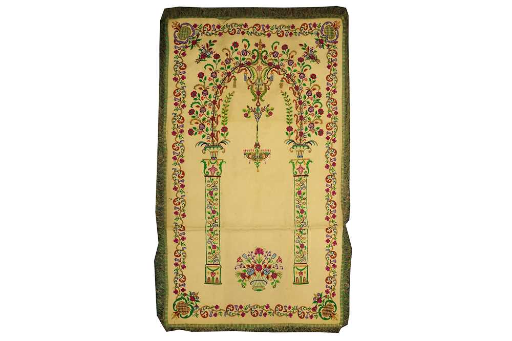 Lot 388 - AN OTTOMAN MIHRAB (PRAYER NICHE) FELT HANGING