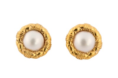 Lot 393 - Chanel Pearl Clip On Earrings