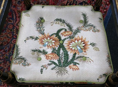 Lot 29 - A pair of Regency black painted and parcel...