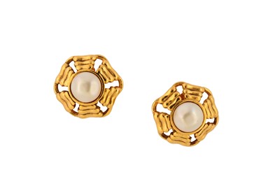 Lot 396 - Chanel Pearl Clip On Earrings