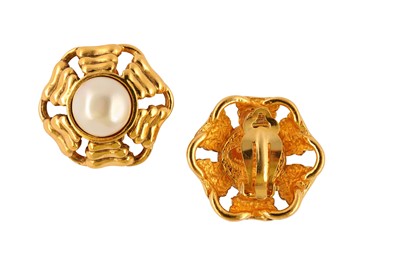 Lot 396 - Chanel Pearl Clip On Earrings