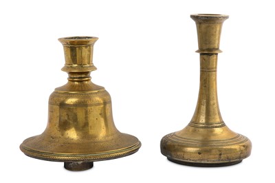 Lot 319 - TWO INDIAN BRASS HUQQA BASES