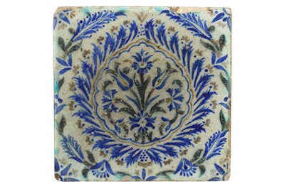 Lot 290 - TWO SQUARE DAMASCUS POTTERY TILES
