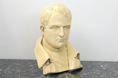 Lot 150 - A glazed plaster bust of Napoleon Bonaparte
