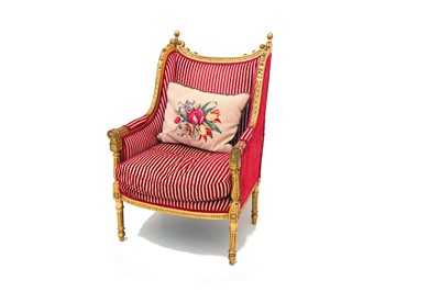 Lot 728 - A 20th Century George III style giltwood armchair