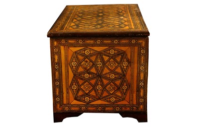 Lot 232 - A POLYCHROME WOODS-VENEERED CHEST