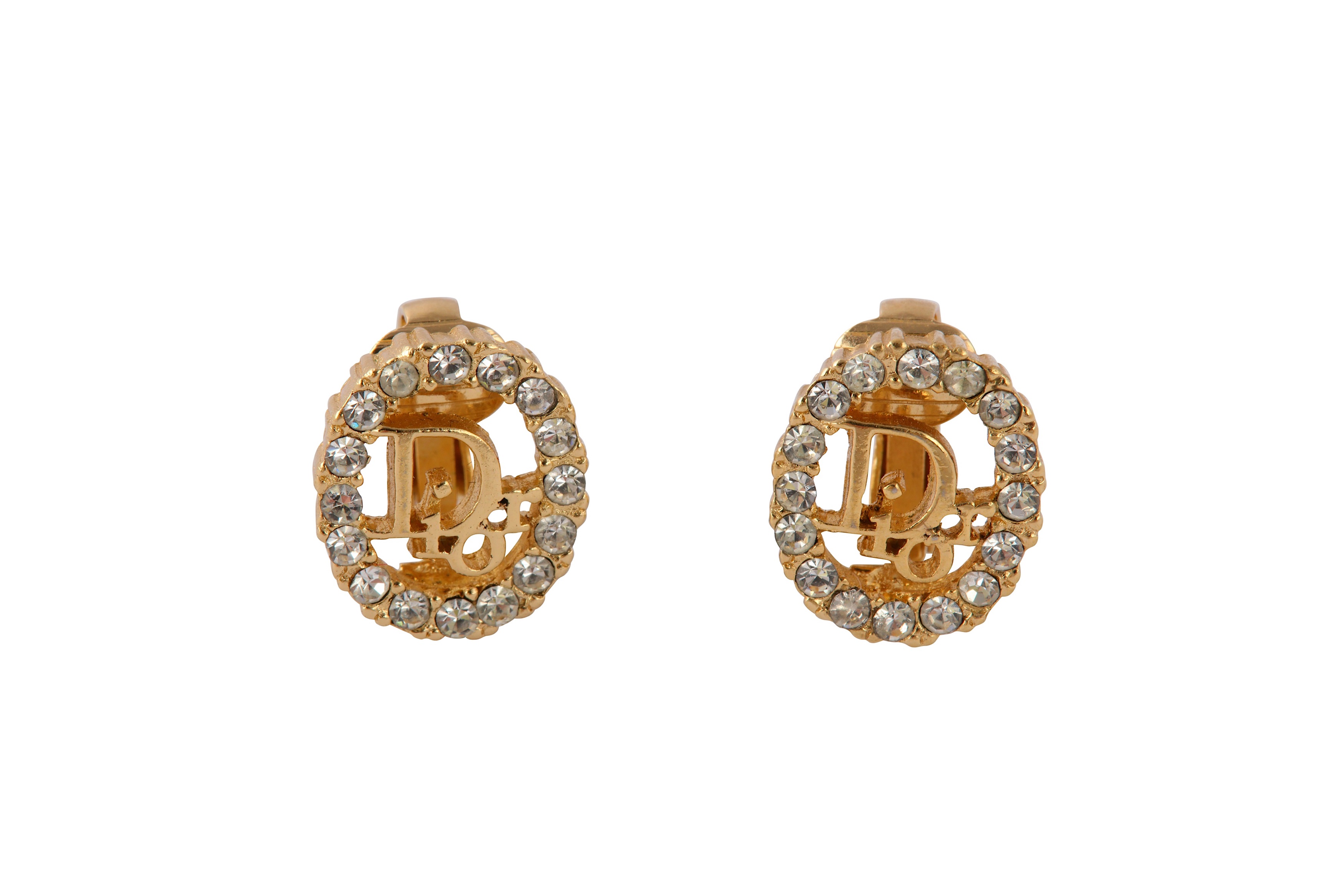 Lot 458 - Christian Dior Logo Clip On Earrings