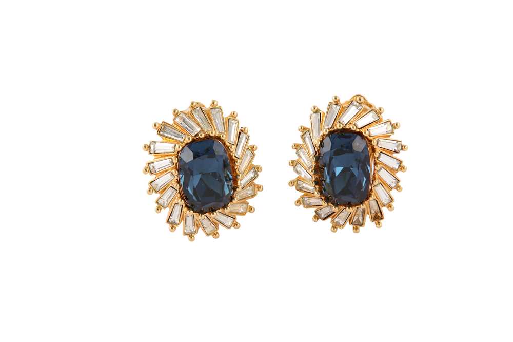 Lot 461 Christian Dior Rhinestone Clip On Earrings