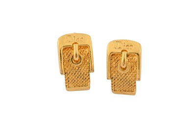 Lot 465 - Christian Dior Logo Buckle Clip On Earrings