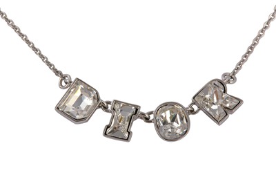 Lot 474 - Christian Dior Crystal Logo Necklace