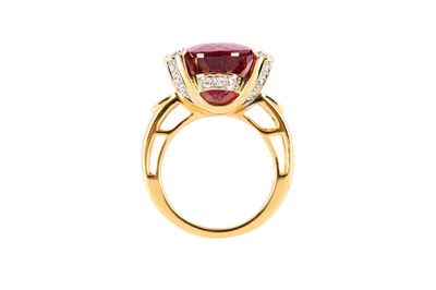 Lot 74 - A pink tourmaline and diamond dress ring