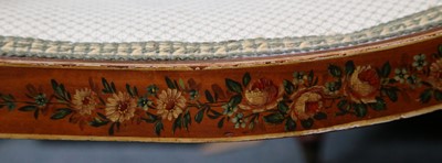 Lot 25 - A painted satinwood dressing table stool,...