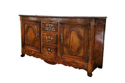 Lot 824 - An 18th Century French provincial oak and fruitwood dresser base