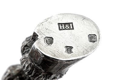 Lot 429 - A George V Scottish sterling silver figure of a Royal Scots Grey soldier on horse, Edinburgh 1919 by Hamilton and Inches