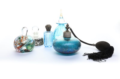 Lot 97 - Five 20th century glass perfume bottles