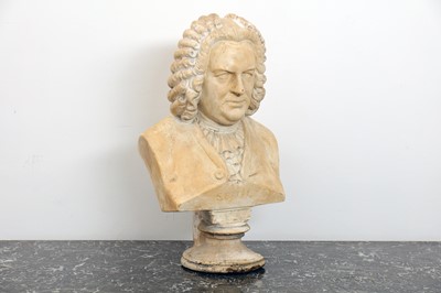 Lot 152 - A French 20th century composite bust of Bach Johann Sebastian