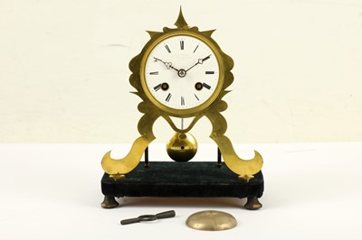 Lot 394 - Antique Skeleton Clock