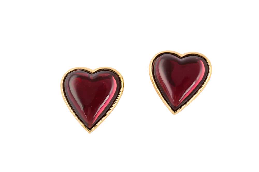 Lot 488 - YSL Heart Clip On Earrings