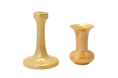 Lot 7 - RUSKIN POTTERY: a Ruskin Pottery yellow lustre vase, impressed marks for Ruskin England, 1921