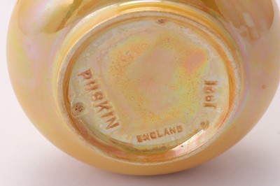 Lot 7 - RUSKIN POTTERY: a Ruskin Pottery yellow lustre vase, impressed marks for Ruskin England, 1921