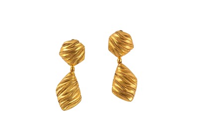Lot 491 - YSL Textured Clip On Earrings