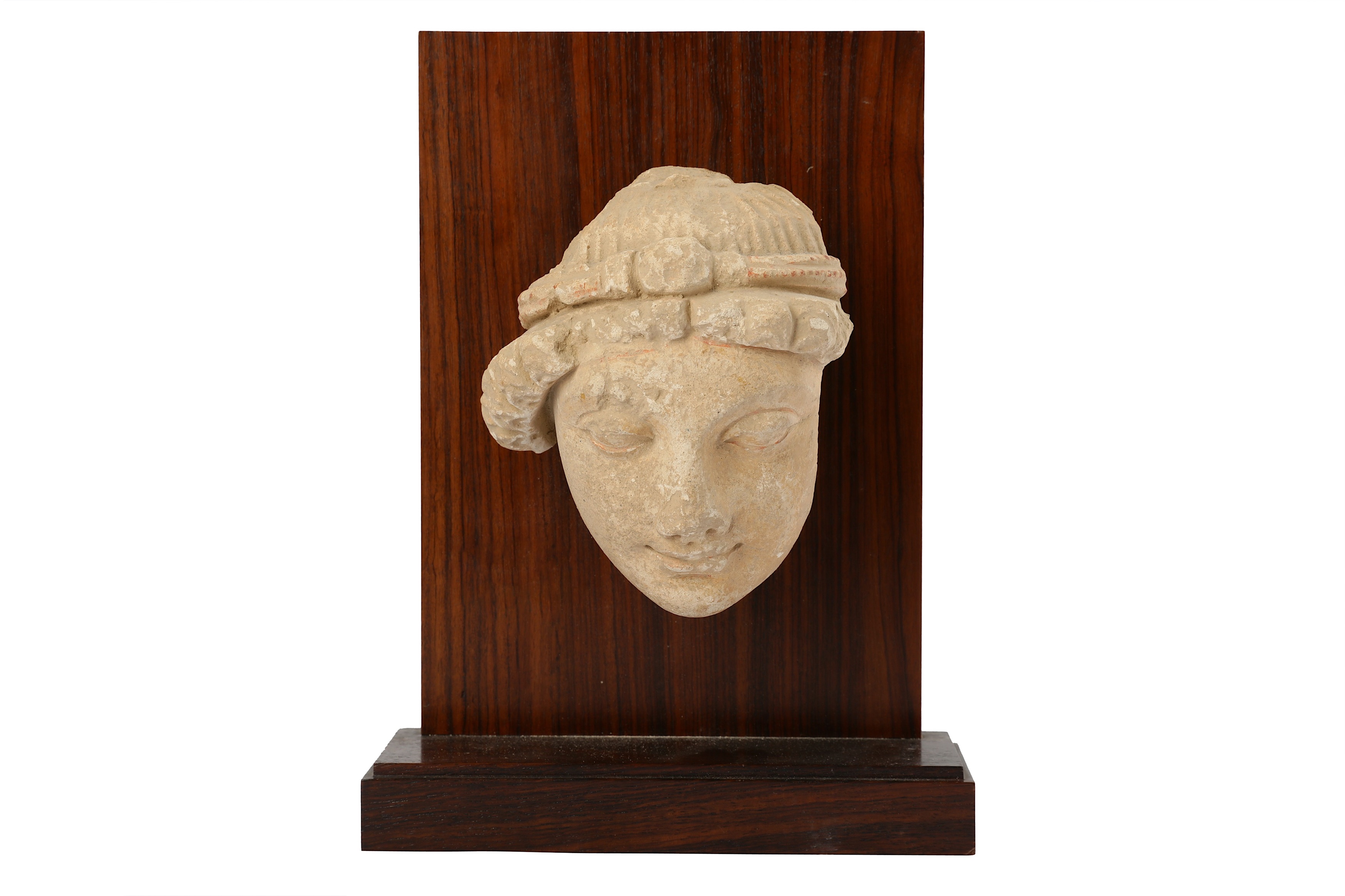 Lot 169 A Stucco Bodhisattva Head With Red Pigment