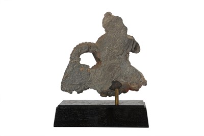 Lot 175 - A GREY SCHIST FIGURAL FRAGMENT WITH A BODHISATTVA WITH A GARLAND