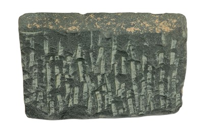 Lot 177 - A SMALL GREY SCHIST FRIEZE RELIEF WITH GARLANDS AND CHERUBS