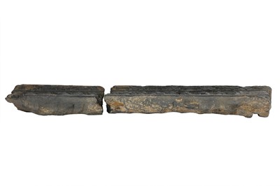 Lot 171 - A GREY SCHIST CARVED FRIEZE WITH FIGURAL DECORATION