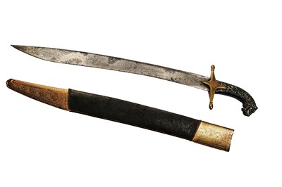 Lot 337 - A YATAGHAN SWORD WITH SCABBARD
