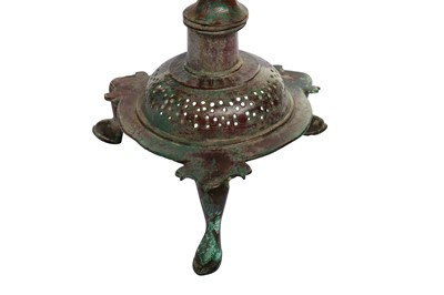Lot 119 - A CAST BRONZE FOOTED BRAZIER STAND