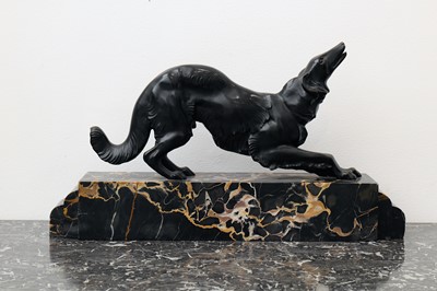 Lot 690 - Art Deco Bronze Dog by Armand Lemo