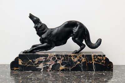 Lot 690 - Art Deco Bronze Dog by Armand Lemo