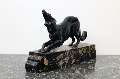 Lot 690 - Art Deco Bronze Dog by Armand Lemo